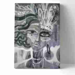 Obraz - wydruk 60x90 cm perły gabriela krawczyk, na płótnie, kobieta, portret