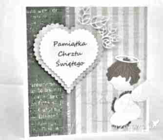 Pamiątka chrztu scrapbooking kartki wrzosowisko, chrzest, anioł, aniołek