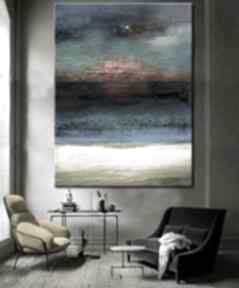 Morska struktura - abstrakcyjne obrazy do modnego salonu dekoracje art and texture, obraz