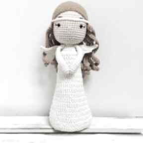 Anioł stróż lalka maskotka szydełkowa handmade splotomaniaa, na prezent, bawełniany, ręcznie
