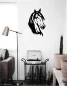 Drewniana głowa ażurowa, obraz na 3d 55x40 dom art grawka koń, geometryczny, prezent, konik