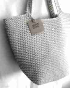 Sznurkowa torba typu shopper torebki ręczne sploty ze sznurka bawełn, na ramię, dodatki