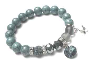 Kolekcja rich bermuda blue vol howlity shamballa swarovski kwarc