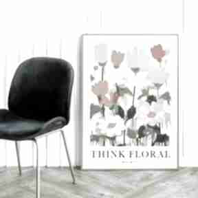 Plakat botaniczny kwiaty - format 50x70 cm plakaty hogstudio, modny kolorowy z kwiatami