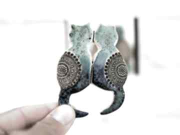 Ceramiczne koty bliźniaki - magnes na lodówkę magnesy fingers art kot, kuchenny