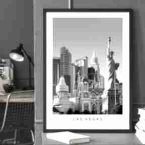 czarno biały - las vegas 40x50 cm 8-2 0018 plakaty raspberryem plakat, architektura