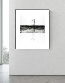 Grafika 40x50 cm wykonana ręcznie, 3250616 art krystyna siwek obraz do salonu, czarno biała