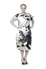 Wyjątkowa sukienka maxi, kontrastujące barwy, bawełna najwyższej jakości de la fotta kwiaty