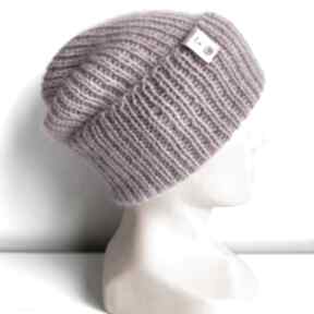 Ręcznie robiona czapka beanie aurea 100% baby merino plus moher i jedwab 27/04 stary