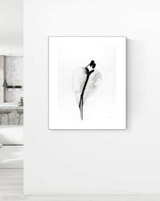 Grafika 40x50 cm wykonana ręcznie, 3450479 art krystyna siwek obraz do salonu, czarno biała