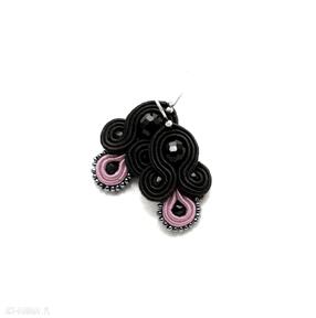 Kolczyki sutasz si su soutache, sznurek, amarantowe, fuksja, małe, eleganckie