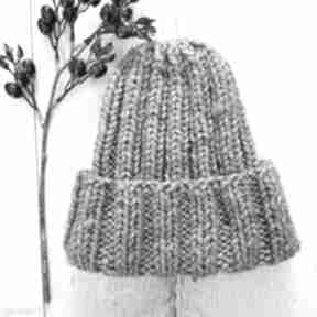 Gruba czapka alpaka unisex cappuccino albadesign, ciepła - dokerka, handmade