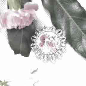 Romantyczna broszka z kwiatami w szkle gala vena graficzna, na prezent, kwiat, unikatowy