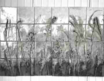 Panel "letnia łąka vi" ceramika ceramystiq studio ścienny, ozdobny, kafle ceramiczne, dekor