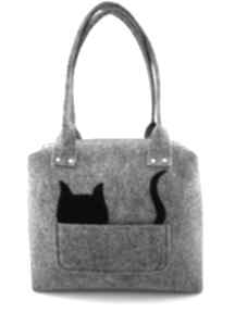 Grey chest & cat torebki aneta pruchnik kuferek, kot, filc