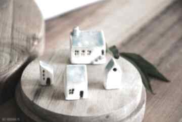 4 x domki ceramiczne ceramika wooden love, domek, miniaturki