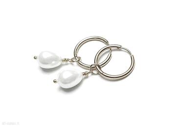 Pearls white perły vol 19 - kolczyki ki ka pracownia stal szlachetna, z perłami