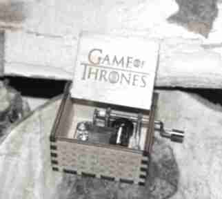 Drewniana pozytywka game of thrones dekoracje eko craft, grawer, tron, gra, film