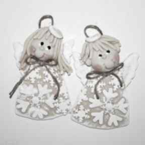 Upominek świąteczny! Brakuje bałwanka - aniołki z masy solnej dekoracje magosza anioły, prezent