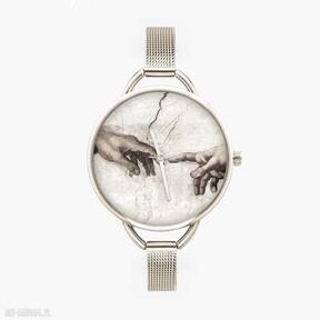 Zegarek z grafiką stworzenie adama zegarki laluv michał, anioł, sztuka, obraz, reprodukcja