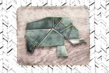 Ceramika - geometryczny słoń mozaika wooden love, ceramiczny, afryka