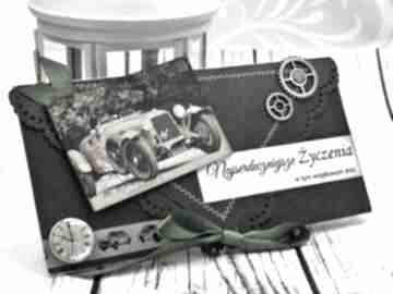 Kopertówka z autem - męskie sprawy scrapbooking kartki shiraja dzień, ojca, mężczyzny