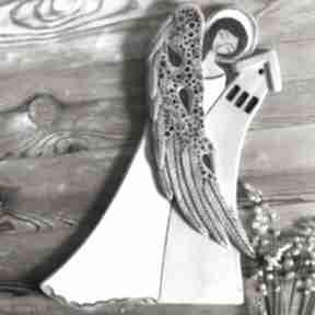 Duży ceramiczny - cuvar smokfa anioł, prezent, parapetówkę, opiekun