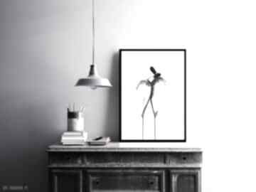 Abstrakcja minimalizm, obraz malowany, grafika A4 art krystyna siwek, czarno biała