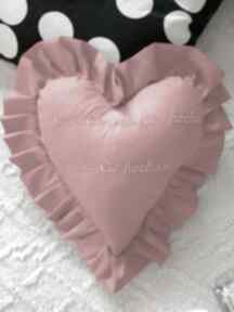 Poduszka dekoracyjna serduszko serce z haft imię dedykacja pracownia liliputki