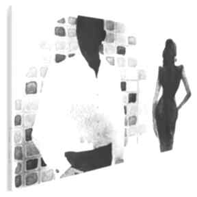 Obraz na płótnie - kobieta mężczyzna 120x80 cm 56001 vaku dsgn, randka, tajemniczy, sylwetki