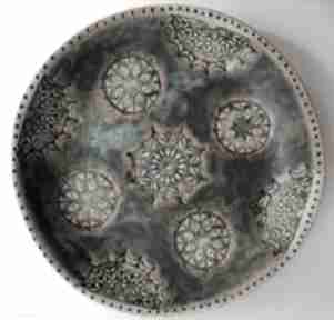 Duża misa mandale w turkusie ceramika eva art rękodzieło, z gliny, pomysł na prezent, użytkowa
