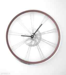 Zegar red wheel zegary bikes bazaar prezent, rowerzysta, rower, industrialny, metalowy