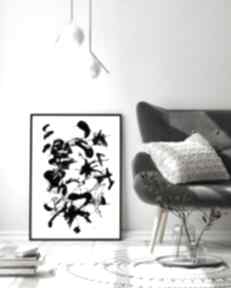 abstrakcja - 50x70 cm hogstudio plakat, plakaty, do salonu, czarny biały elegancki