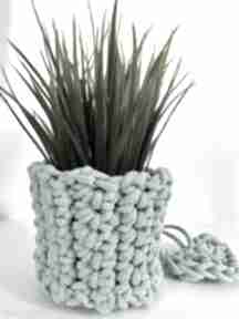 Osłonka na doniczkę ze sznurka bawełnianego handmade dekoracje my hilo, roślina, sznurek