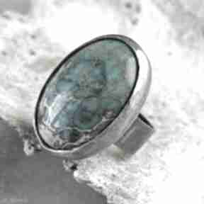 Pierścionek z owalnym cesarskim a770 artseko, jaspis cesarski, srebrny pierścień z jaspisem