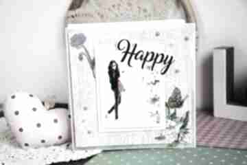 happy 2 mały koziołek kartka, szczęśliwa, scrapbooking, kawa, nowoczesna