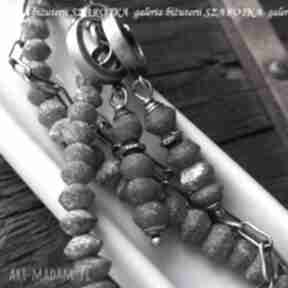 Całkowicie antyczny komplet biżuterii z antycznego szkła i srebra szarotka, matowe, afgańskie