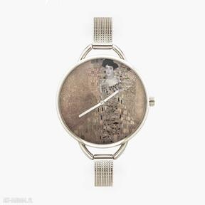 Zegarek z grafiką kobieta w złocie zegarki laluv obraz, sztuka, klimt, reprodukcja, prezent