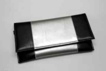 Kopertówka - czarna i środek srebrny torebki niezwykle wizytowa, wesele, prezent, sylwester