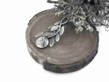 Oszronione liście wisior naszyjniki jachyra jewellery kobieca moc, kwarc, zima, natura