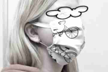 Maska maseczka ochronna kosmetyczna bawełniana streetwear na twarz dziecięca damska rowery