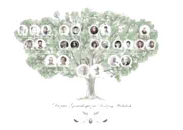Drzewo genealogiczne ze zdjęciami 50x70 cm kreatywne wesele, rodzinne, pamiątka dla dziadków
