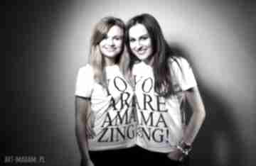 T-shirt "you are amazing" bluzki chouette blogerka, biały, wiosna, lato, slim