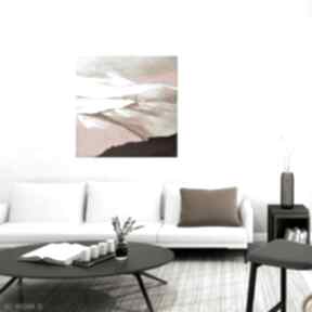 Zatoka, abstrakcyjny krajobraz minimalistyczny, obraz malowany na płótnie 1 aleksandrab