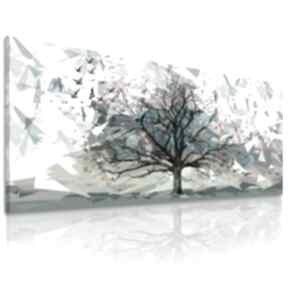 Obraz drukowany na płótnie - abstrakcyjne drzewo z patakami origami 100x40cm 02424