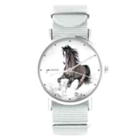 Zegarek - brązowy koń niebieski, nylonowy zegarki liliarts