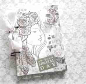 Stylowy notes różany zapach lata damusia pamiętnik, kwiaty, życzenia, motyle, dziewczyna