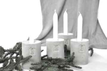 Pomysł na świąteczne prezenty. Świeczniki adwentowe - beton komplet oldtree adwent, święta