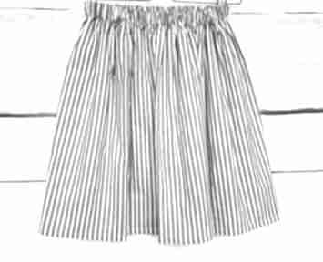 Klasyczna spódniczka w grafitowo białe pionowe paski spódnice du nord, grafit - szare