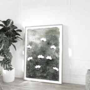 Białe A2 małgorzata domańska akwarela, laka, plakat, kwiatek, kwiaty, ilustracja